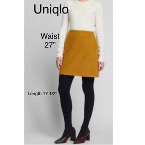 Uniqlo Mustard yellow wool mini skirt